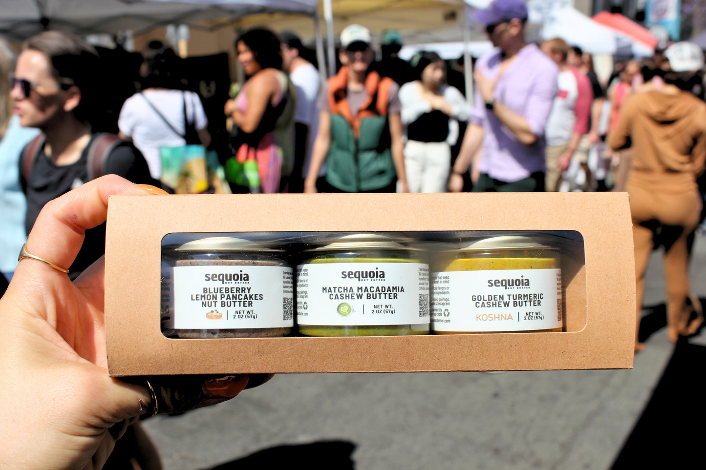 nut butter tasting flight - 3 jars