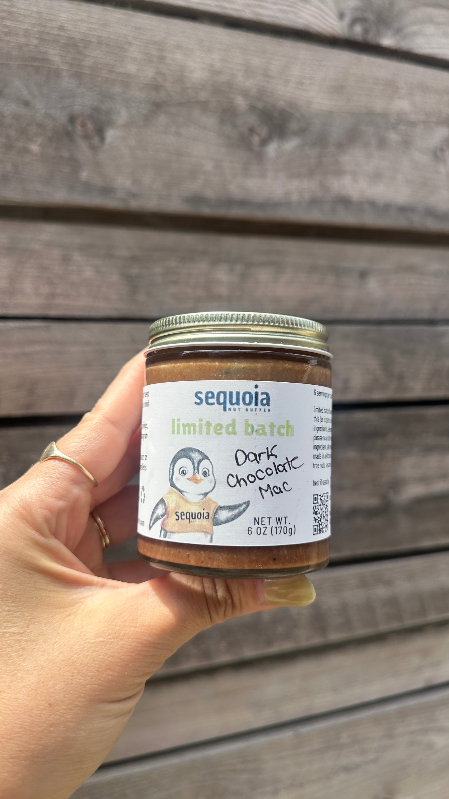 crunchy dark chocolate macadamia butter