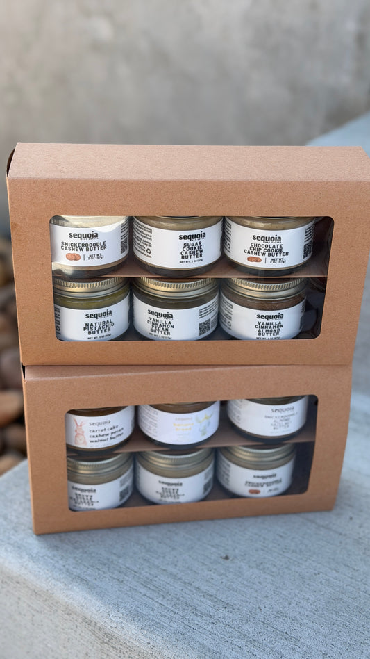 nut butter tasting flight - 12 jars