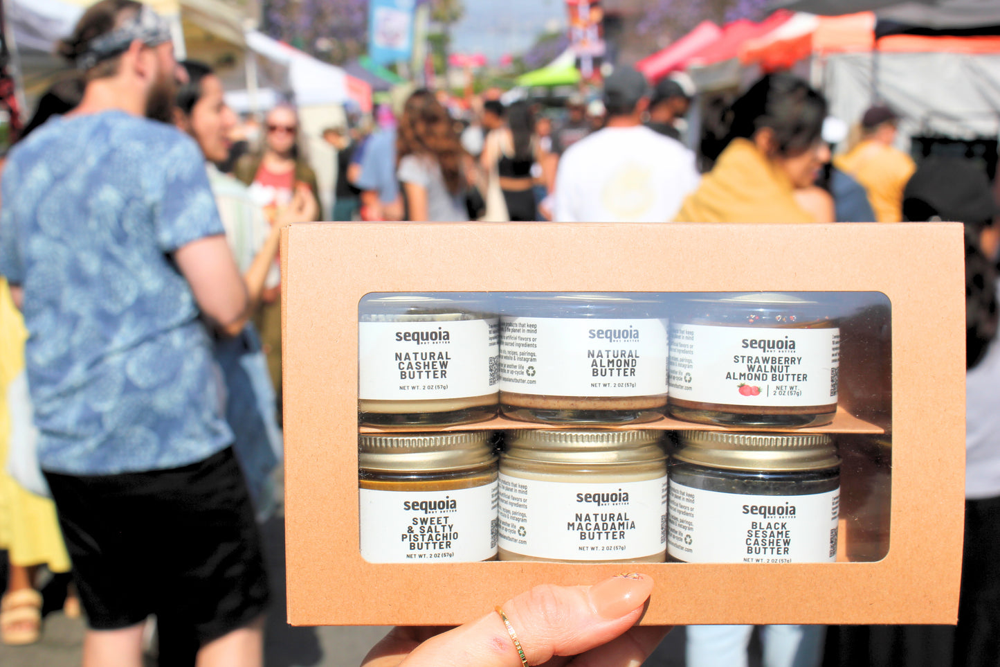 nut butter tasting flight - 10 jars